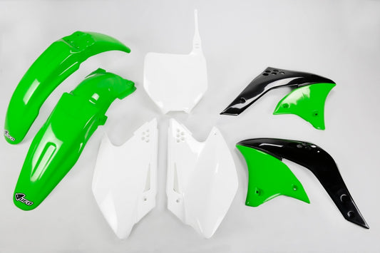 UFO Plastic kit OEM color green/white Kawasaki KX250F