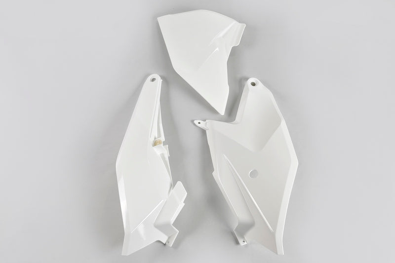 UFO Side number plates &amp; air filter box cover white KTM SX85