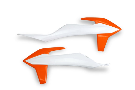 UFO Radiateurkappen oranje/wit KTM EXC/SX/EXC-F/SX-F