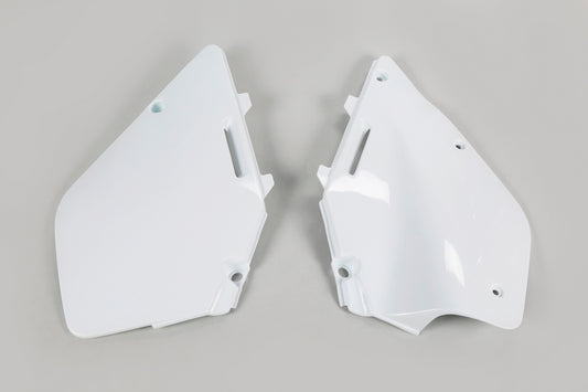 UFO Side number plates white Suzuki RM125/250