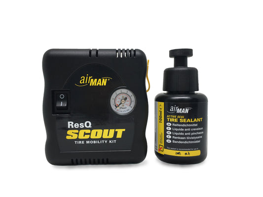 AIRMAN ResQ Scout Mini Compressor + Tire Sealant Bottle Kit 