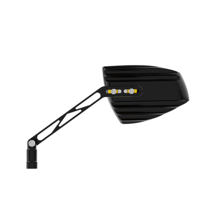 HIGHSIDER pro Handlebar Mirror Wave Black/Black (Pair)