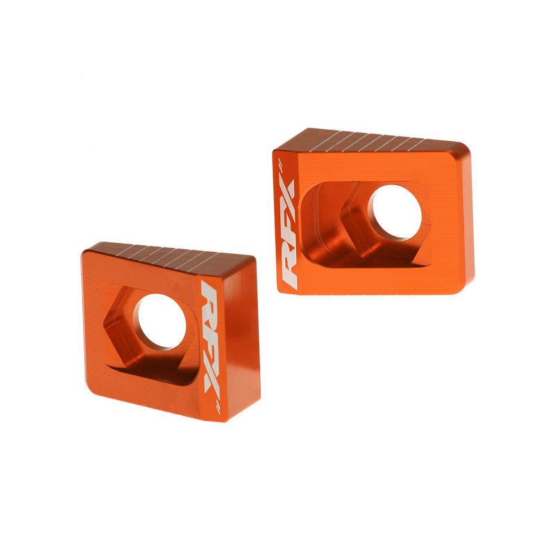 RFX Pro Rear Axle Adjuster Blocks (Orange) - KTM 65