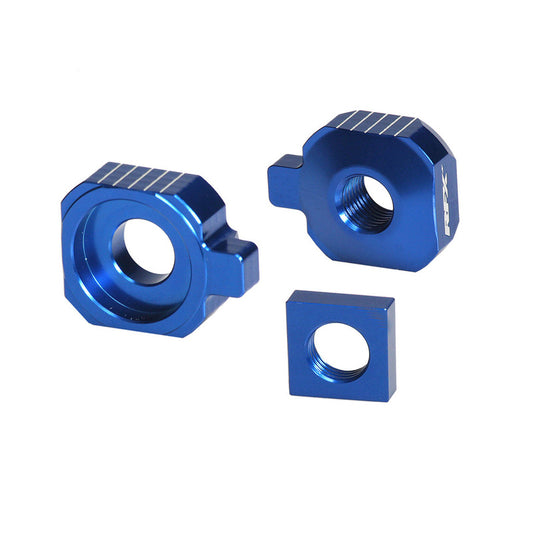RFX Pro 2 Rear Axle Adjuster Blocks (Blue) - Husqvarna TC85
