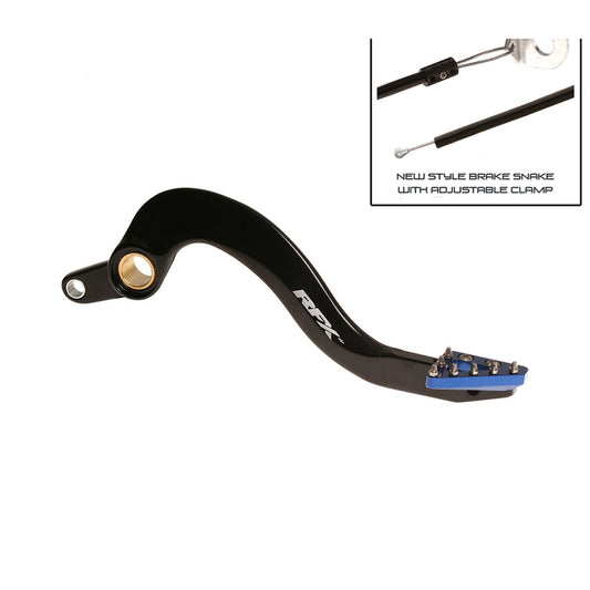 RFX Pro Series Solid-Tip Rear Brake Lever - Hard Anodised Black/blue