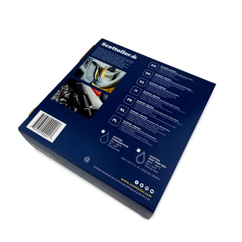 SCOTTOILER vSystem Kettingsmeersysteem Universal Edition + High Temp Red smeermiddel
