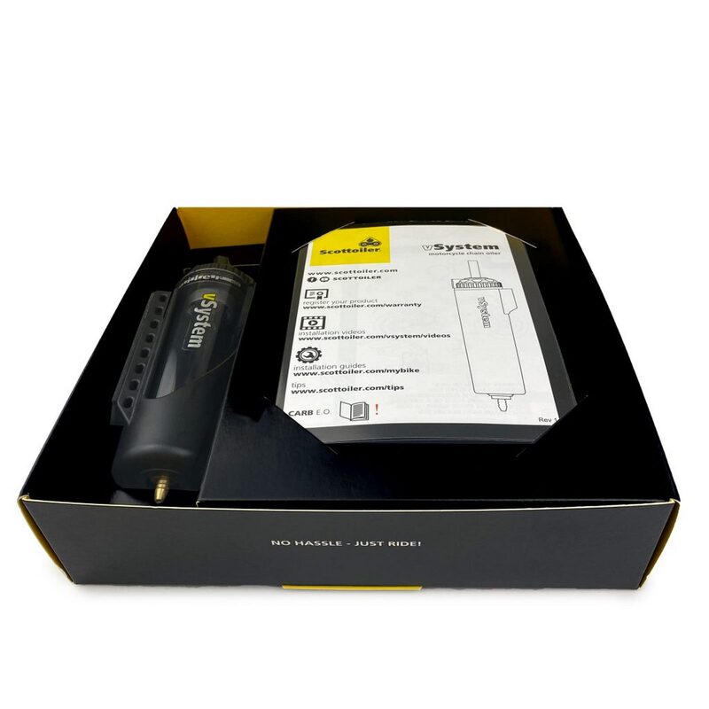 SCOTTOILER vSystem Kettingsmeersysteem Universal Edition + High Temp Red smeermiddel