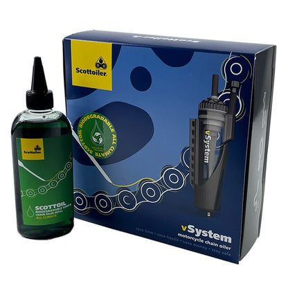 SCOTTOILER vSystem Chain Lubrication System Universal Edition + Biodegradable Lubricant Green