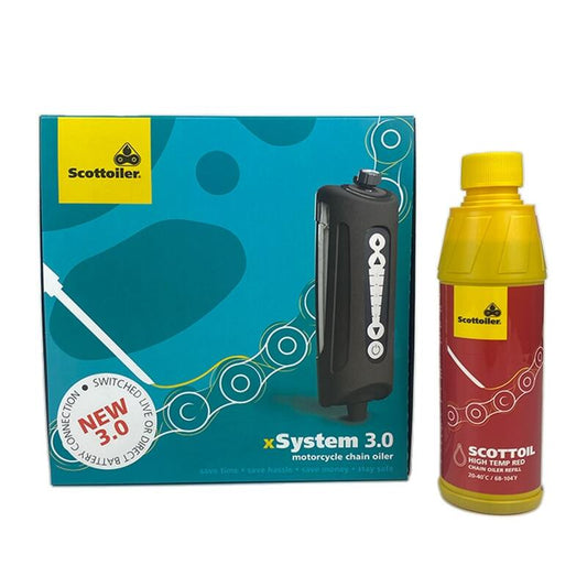 SCOTTOILER Xsystem 3.0 Lubrication System + 250 ml High-Temp. Red Lubricant