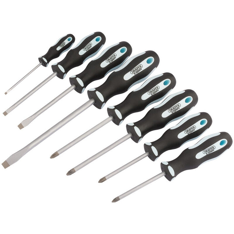 DRAPER Expert Heavy Duty Soft Grip Screwdriver Set - Pack of 8