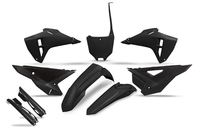 UFO Full Plastics Kit met vorkbeschermers - Zwart