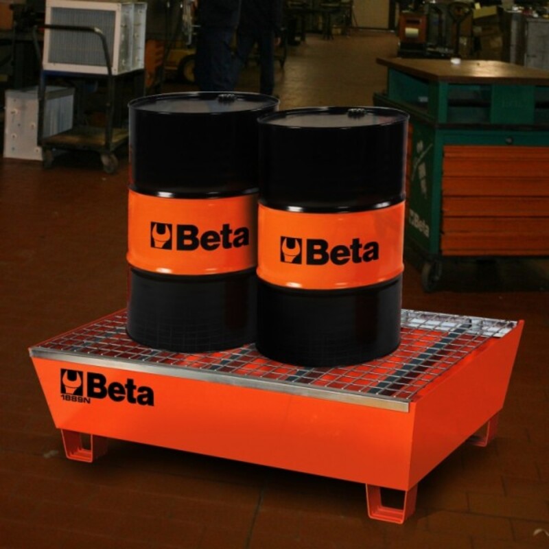 BETA Stalen lekbak en opslag voor olievaten 2 200-L vaten
