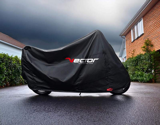 VECTOR H2O Indoor/Outdoor Protective Cover for Motorcycle/Scooter with Windscreen - Black - S