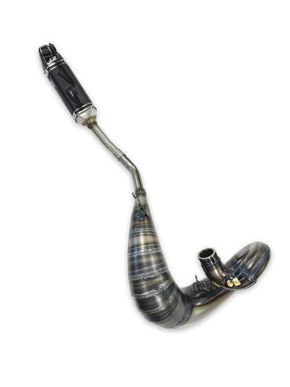 FRESCO Factory Volledig uitlaatsysteem - Carby einddemper zwart aluminium