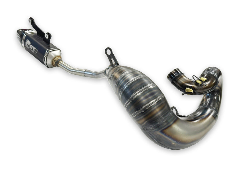 FRESCO Factory Volledig uitlaatsysteem - Carby einddemper zwart aluminium