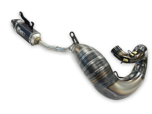 FRESCO Factory Volledig uitlaatsysteem - Carby einddemper zwart aluminium