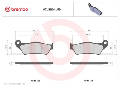 BREMBO Remblokken van gesinterd metaal - 07BB0459