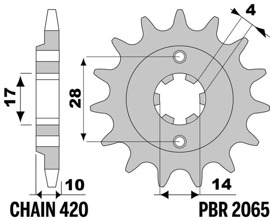 PBR staal standaard voor tandwiel 2065 - 420