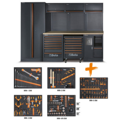 Werkplaatsinrichting C45PRO 2.0 X met assortiment van 268 universele gereedschappen