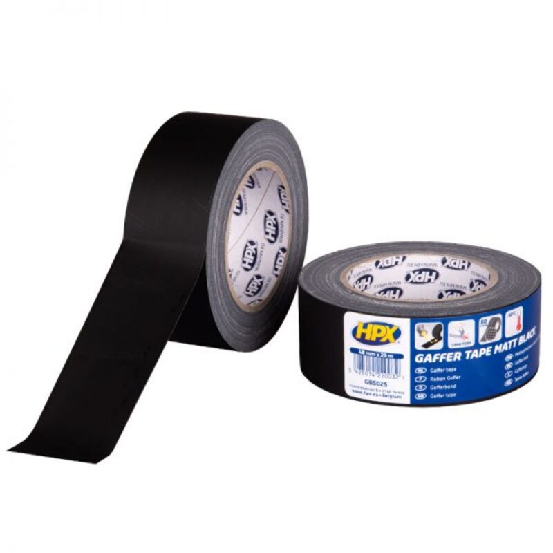 HPX Gaffer Tape Matte Black - 48mm x 25m