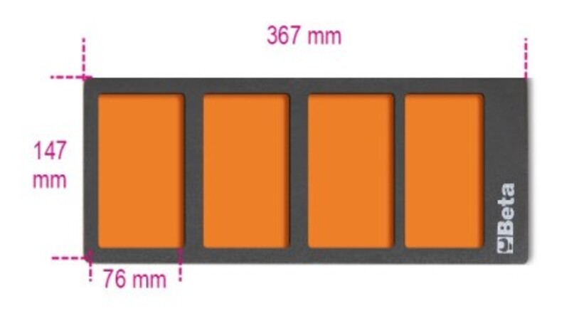 BETA VPM3 EVA-foam module met 4 opbergvakken