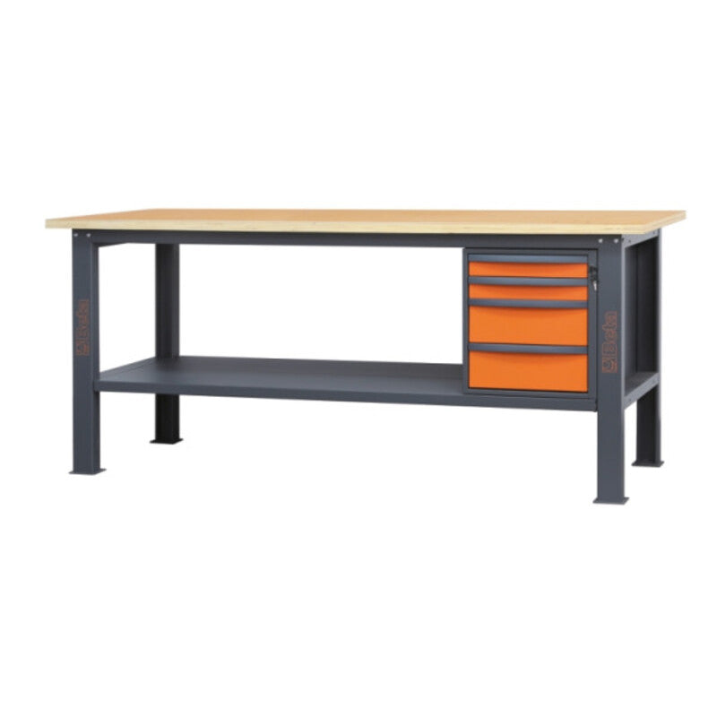 BETA Werkbank C58BC-W2,1 met houten werkblad en 4 laden – 2.1 m