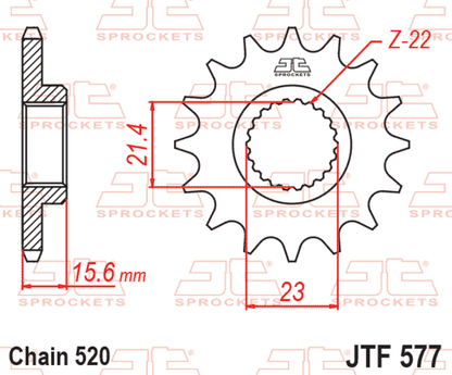 JT SPROCKETS Staal geluidsarm voortandwiel 577 - 520