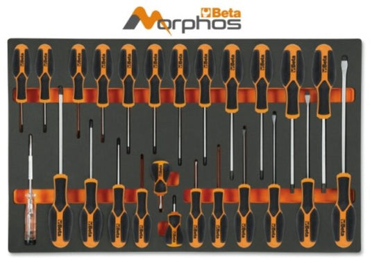 BETA EVA Foam Tray with Morphos Screwdrivers for Slotted, Phillips® and Torx® Head Screws