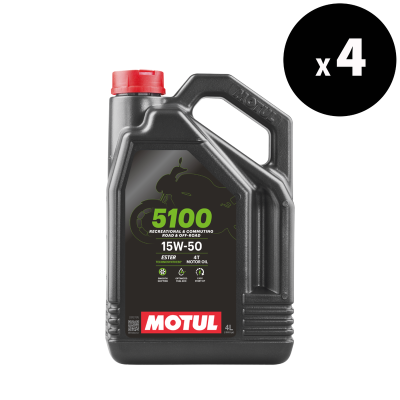 MOTUL 5100 4T Motor Oil - 15W50 4L x4