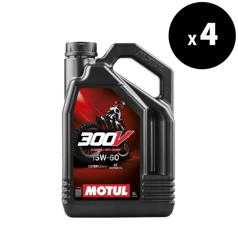 MOTUL 300V Factory Line Off Road Racing 4T Engine Oil - 15W60 4L x4 