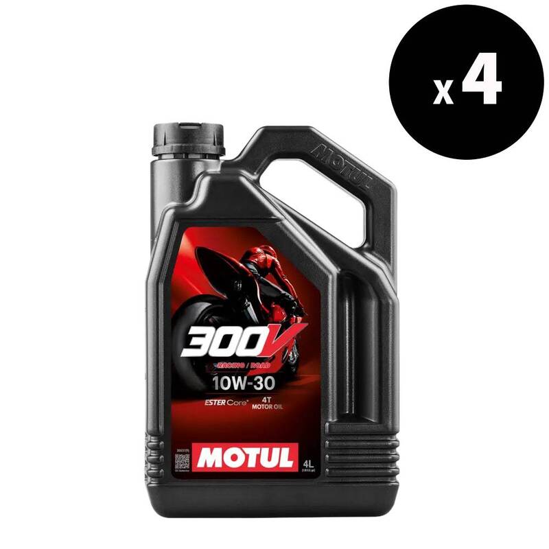 MOTUL 300V Factory Line Road Racing 4T Motorolie - 10W30 4 L x4