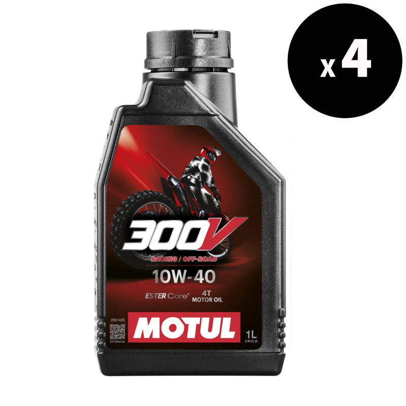 MOTUL 300V Factory Line Off-Road Racing Motor Oil - 10W40 JASO MA2 - 4Lx4