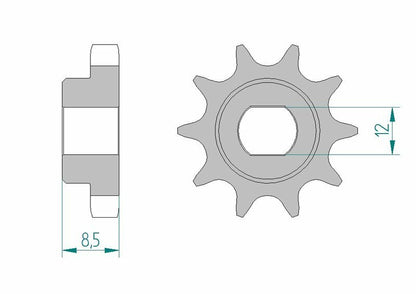 AFAM Chain kit 415 F - 10/40-102 - Alu Standard Rear Sprocket