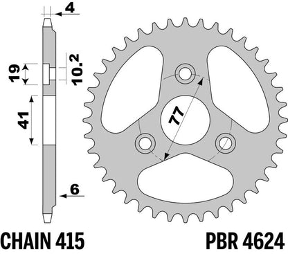 AFAM Chain kit 415 F - 11/40-94 - Alu Standard Rear Sprocket