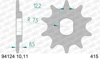 AFAM Chain kit 415 F - 11/40-94 - Alu Standard Rear Sprocket