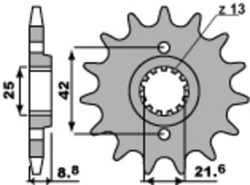 EK/PBR Chain kit 520 SRX2 - 14/42-106 - Steel Standard Rear Sprocket