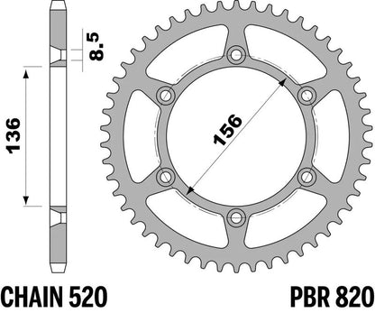 EK/PBR Chain kit 520 SRX2 - 13/48-114 - Steel Standard Rear Sprocket