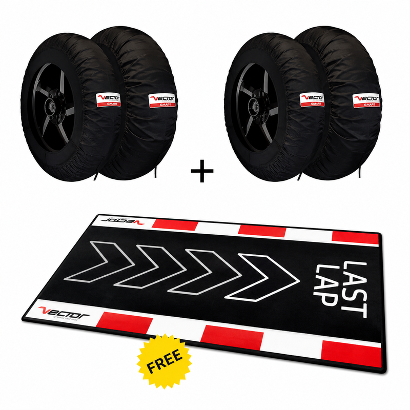 VECTOR Pro-Track 120/190 2-set Bandenwarmers + gratis Last Lap paddock mat