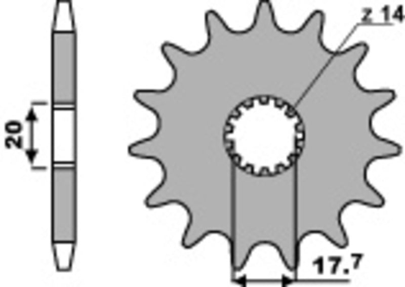 EK/PBR Chain kit 520 M3 - 13/49-114 - Steel Standard Rear Sprocket