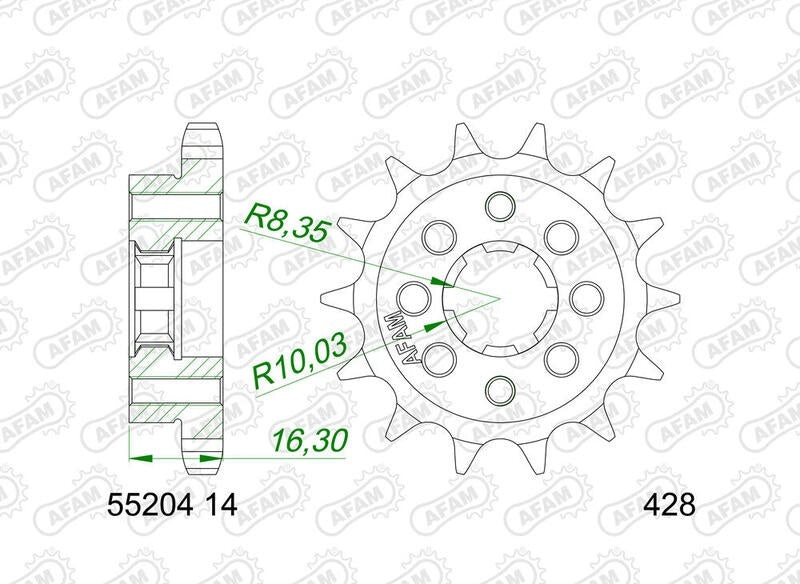 AFAM Chain Kit 428MXG 14/63-140 - Standard Rear Sprocket