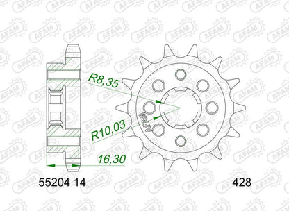 AFAM Chain Kit 428MXG 14/63-140 - Standard Rear Sprocket