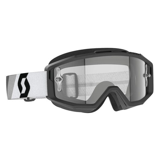 SCOTT Split OTG Crossbril - Premium Black/Wit, Works Heldere Lens