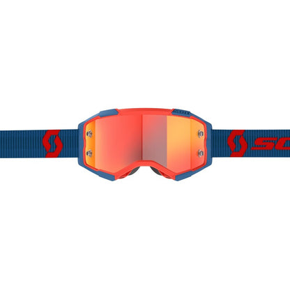 SCOTT Fury Crossbril - Donkerblauw/Neon rood, Orange Chrome Works Lens