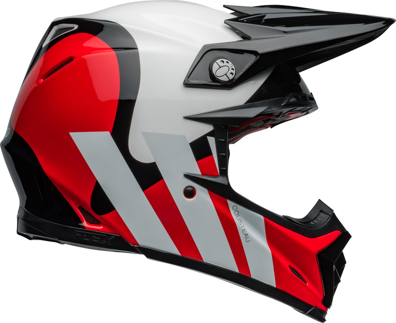BELL Moto-9S Flex helm - Hello Cousteau Stripes Gloss White/Red
