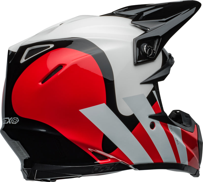 BELL Moto-9S Flex helm - Hello Cousteau Stripes Gloss White/Red