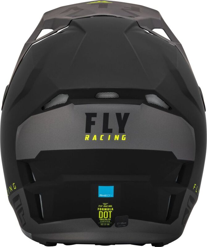 FLY RACING Formula CP Slant Helm - Matzwart/Grijs/Neon geel - XL