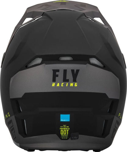FLY RACING Formula CP Slant Helm - Matzwart/Grijs/Neon geel - XL