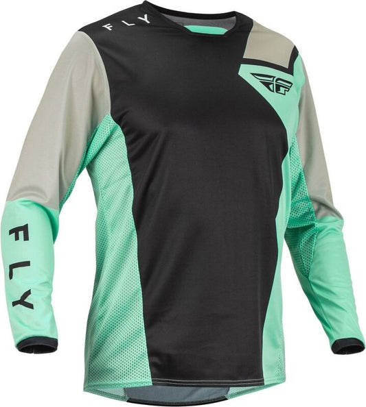 FLY RACING Kinetic Jet Jersey - Zwart/Mint/Grijs - SM