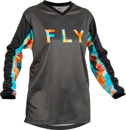 FLY RACING Women F-16 Dames jersey - Grijs/Roze/Blauw - MD