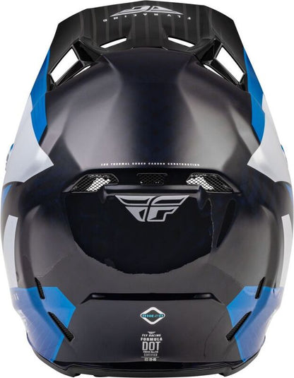 FLY RACING Formula Carbon Prime Helm - Blauw/Wit/Blauw Carbon - LG